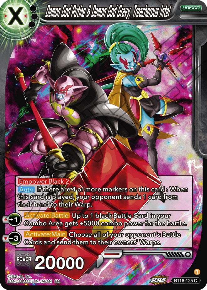 Demon God Putine & Demon God Gravy, Treacherous Intel (BT18-125) [Dawn of the Z-Legends] | Tables and Towers