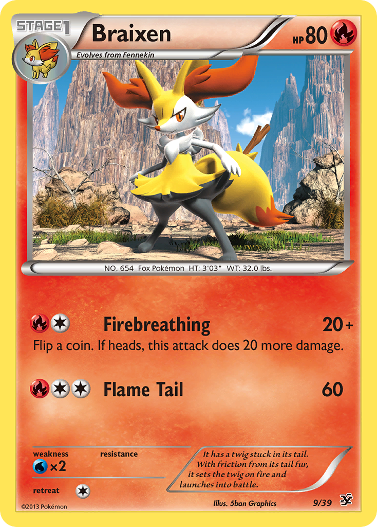 Braixen (9/39) [XY: Kalos Starter Set] | Tables and Towers