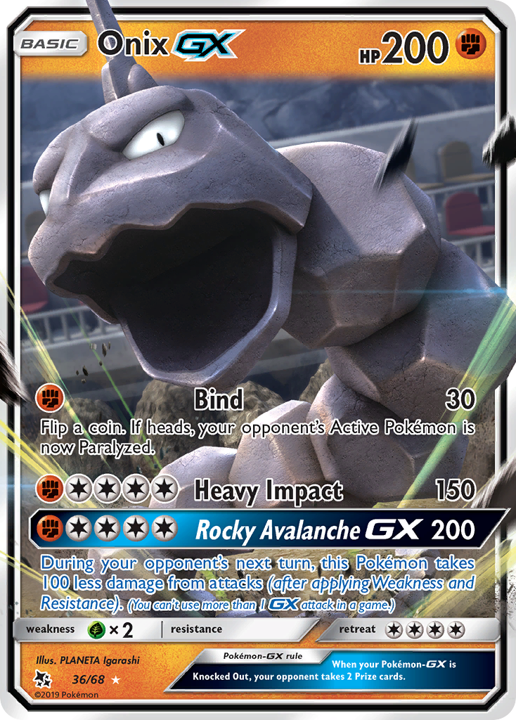 Onix GX (36/68) [Sun & Moon: Hidden Fates] | Tables and Towers