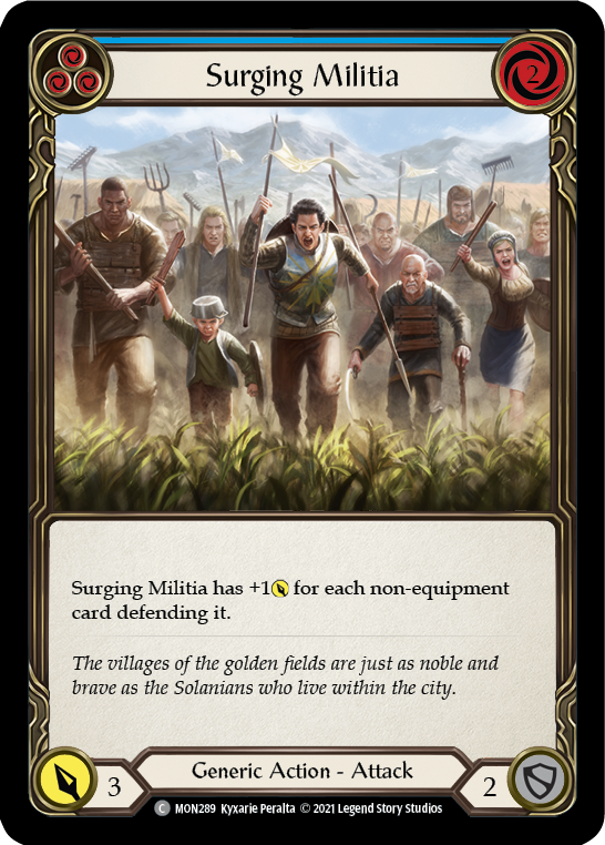 Surging Militia (Blue) [MON289-RF] (Monarch)  1st Edition Rainbow Foil | Tables and Towers