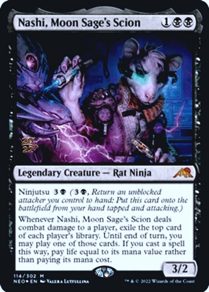 Nashi, Moon Sage's Scion [Kamigawa: Neon Dynasty Prerelease Promos] | Tables and Towers