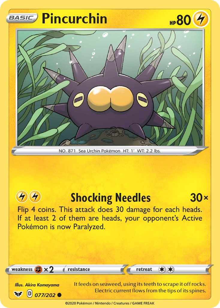 Pincurchin (077/202) [Sword & Shield: Base Set] | Tables and Towers