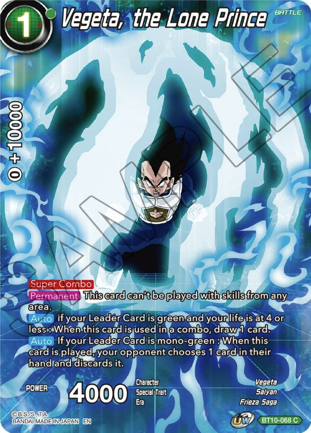 Vegeta, the Lone Prince (BT10-068) [Theme Selection: History of Vegeta] | Tables and Towers