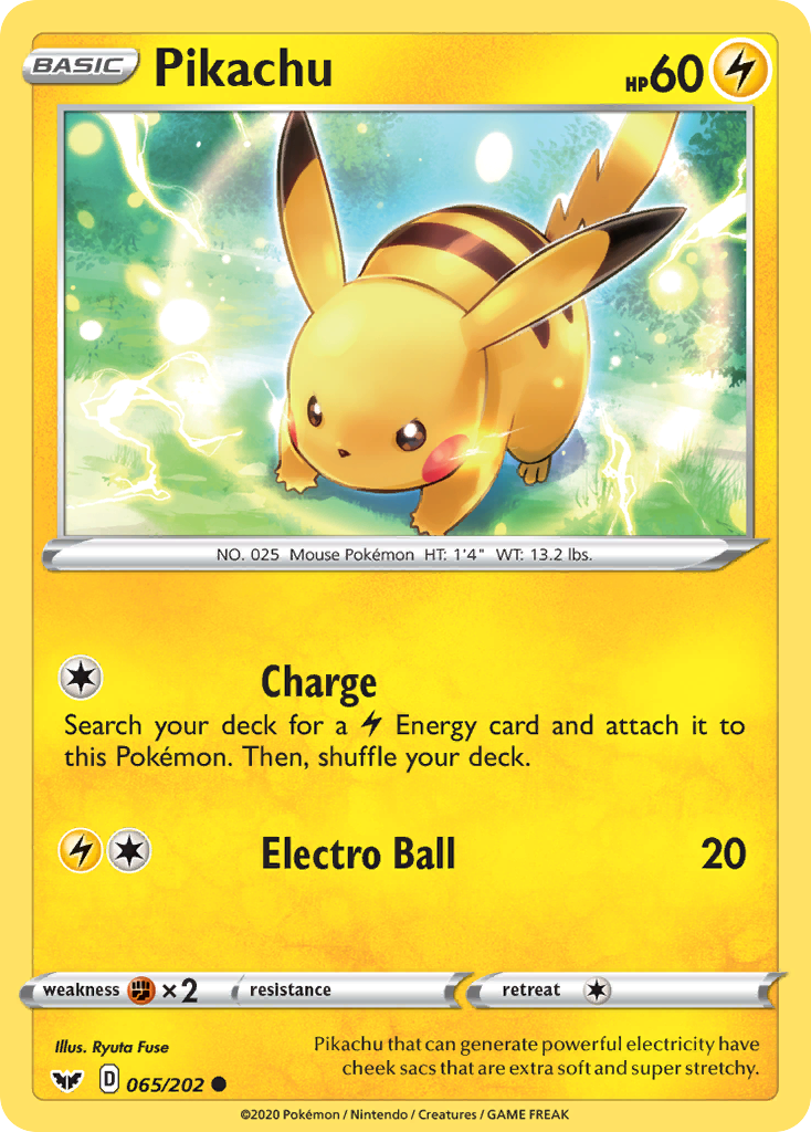 Pikachu (065/202) [Sword & Shield: Base Set] | Tables and Towers