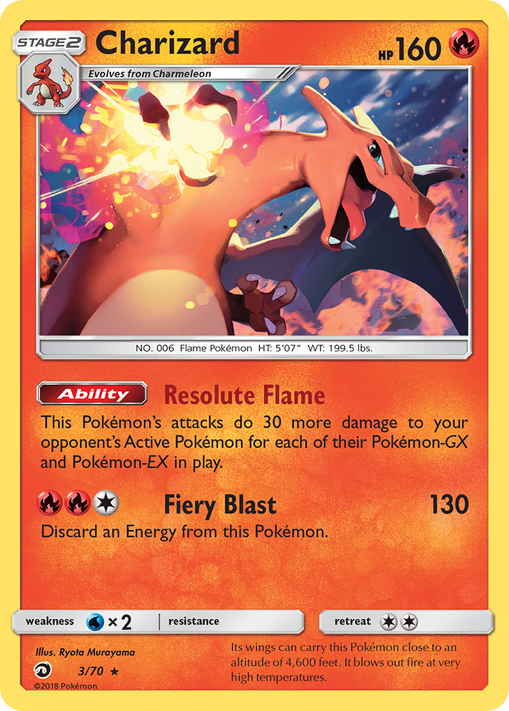 Charizard (3/70) [Sun & Moon: Dragon Majesty] | Tables and Towers