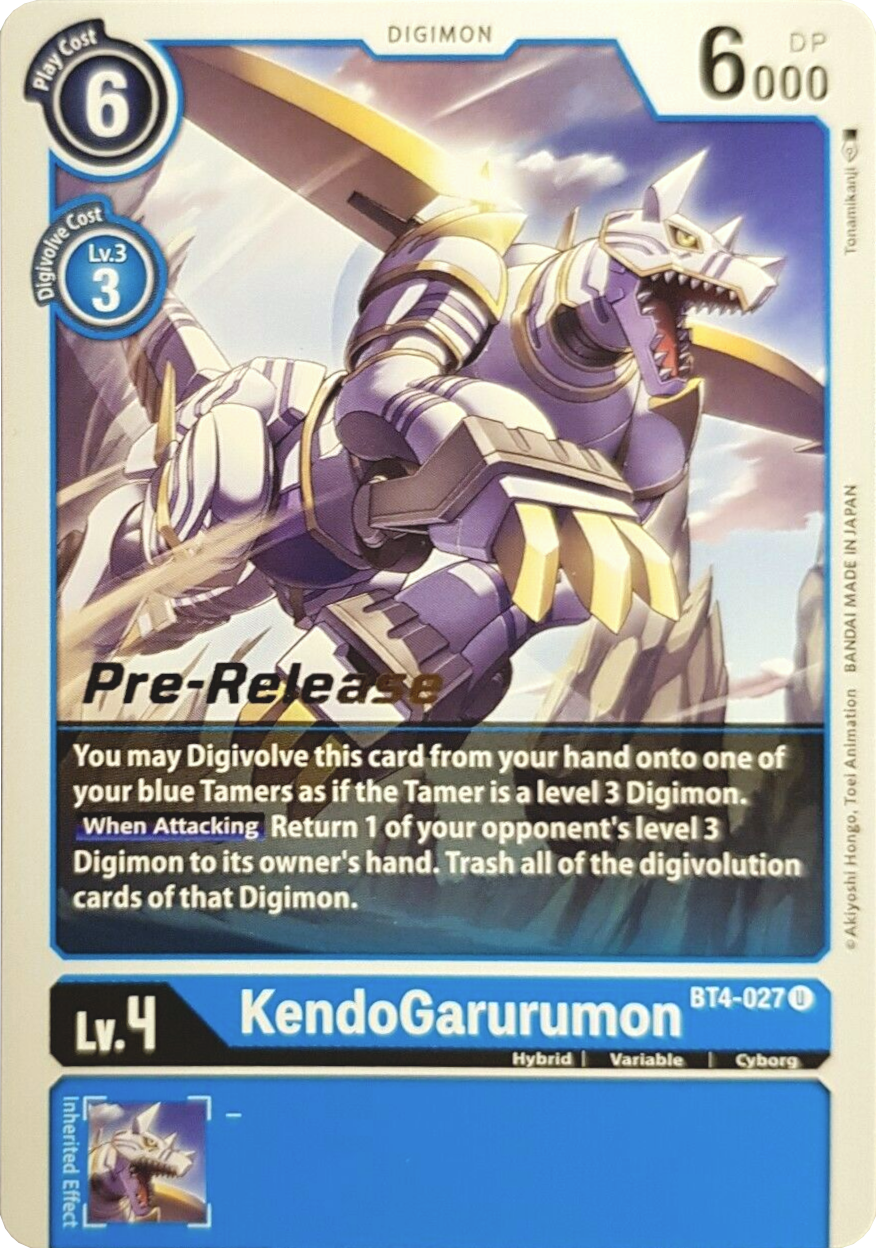 KendoGarurumon [BT4-027] [Great Legend Pre-Release Promos] | Tables and Towers