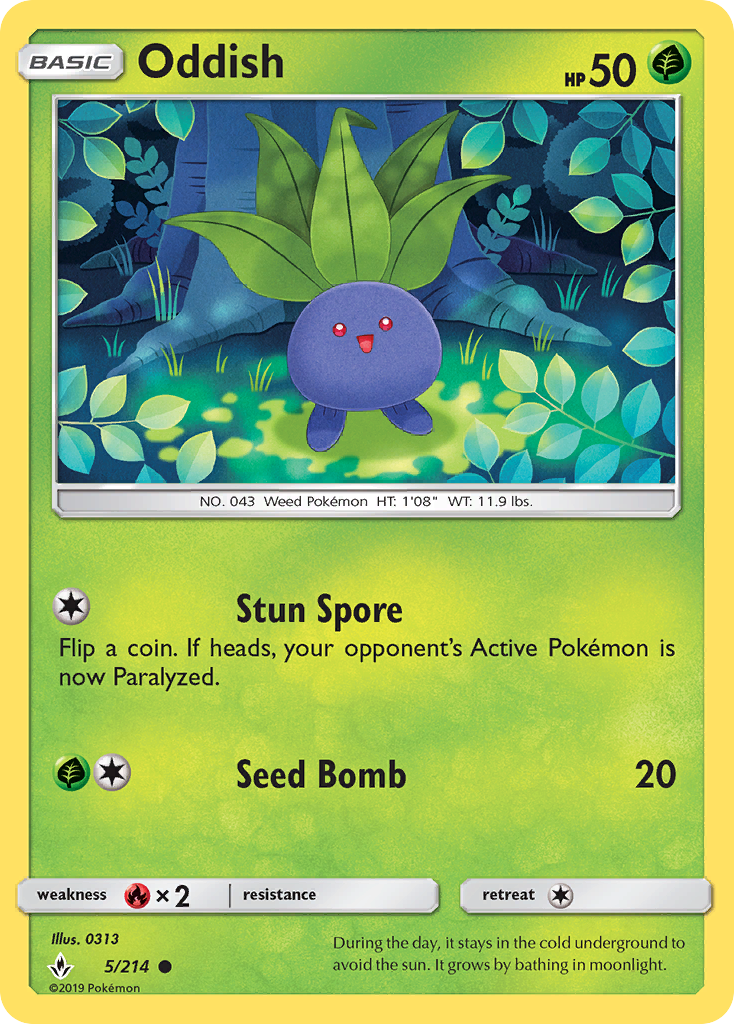 Oddish (5/214) [Sun & Moon: Unbroken Bonds] | Tables and Towers