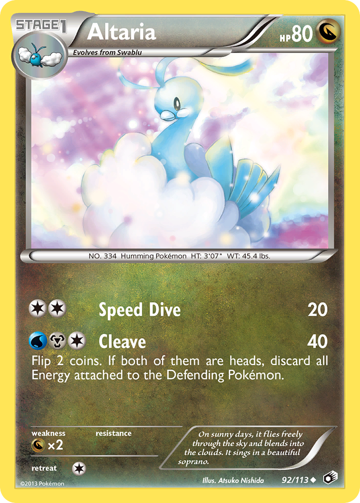 Altaria (92/113) [Black & White: Legendary Treasures] | Tables and Towers