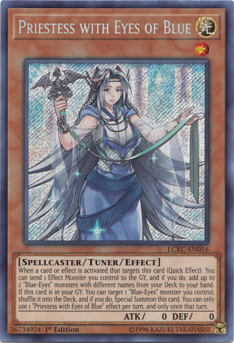 Priestess with Eyes of Blue [LCKC-EN016] Secret Rare | Tables and Towers