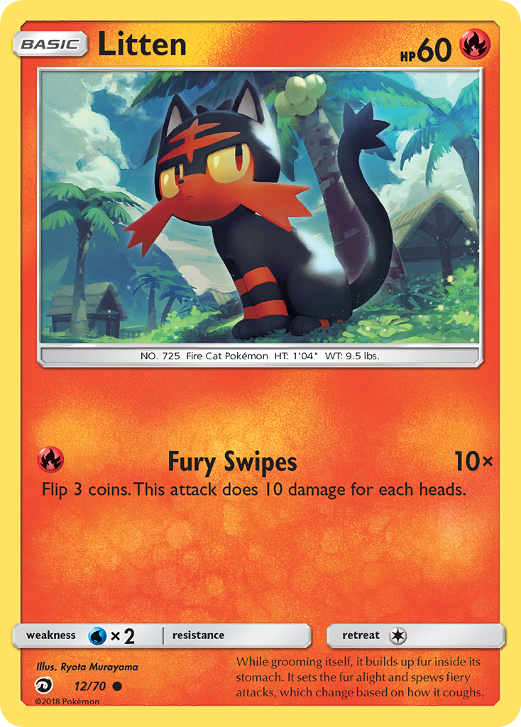 Litten (12/70) [Sun & Moon: Dragon Majesty] | Tables and Towers