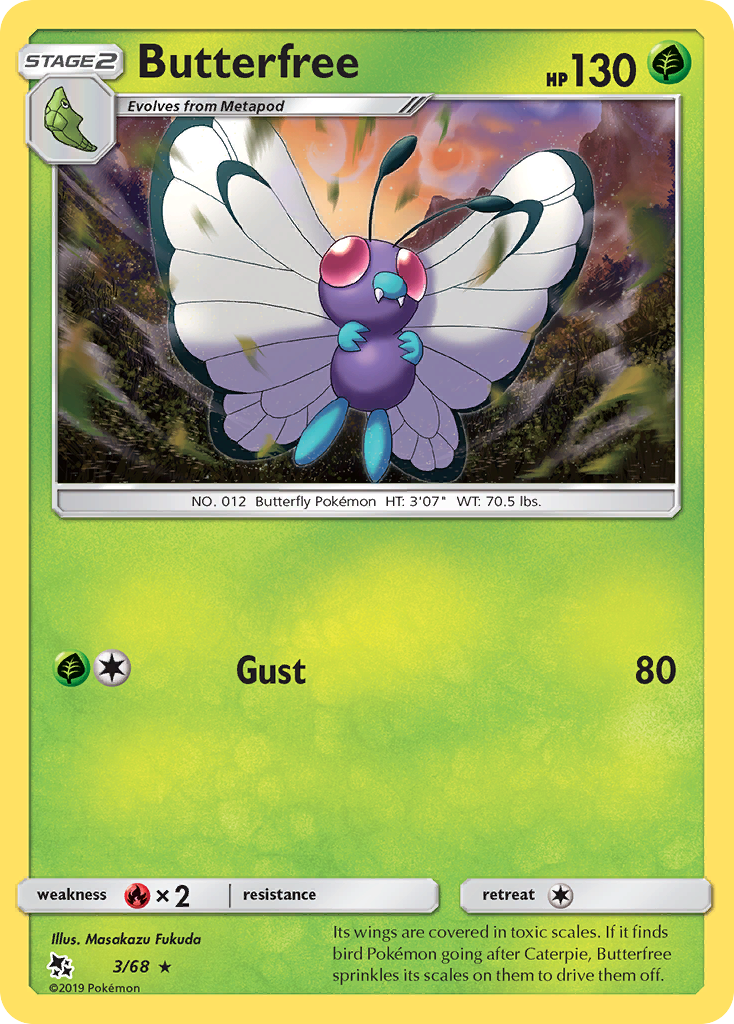 Butterfree (3/68) [Sun & Moon: Hidden Fates] | Tables and Towers