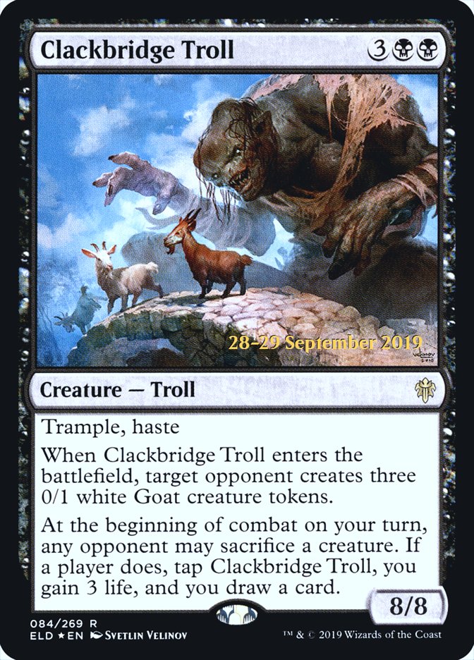 Clackbridge Troll [Throne of Eldraine Prerelease Promos] | Tables and Towers