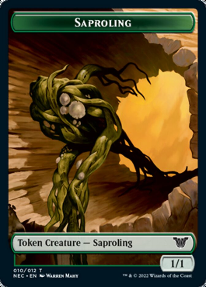 Saproling // Spirit (002) Double-Sided Token [Kamigawa: Neon Dynasty Commander Tokens] | Tables and Towers