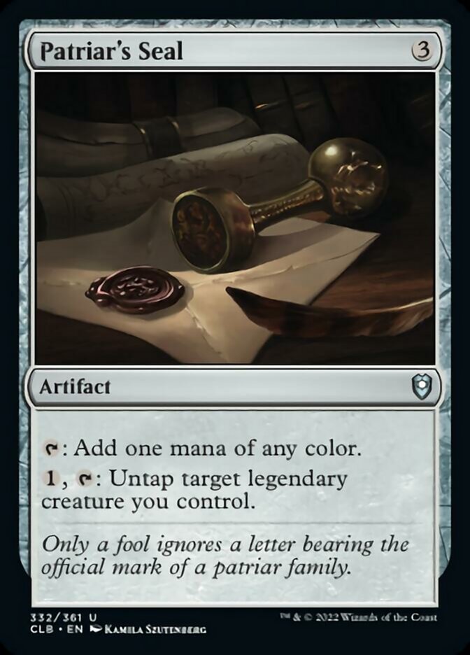 Patriar's Seal [Commander Legends: Battle for Baldur's Gate] | Tables and Towers