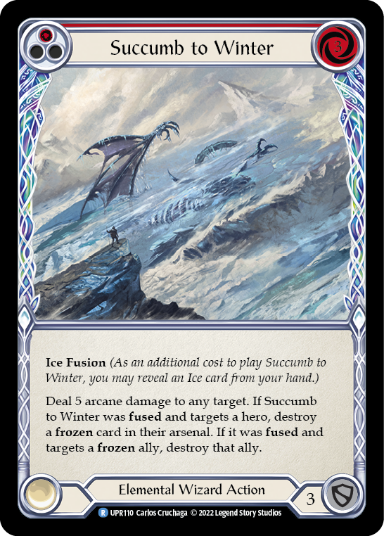 Succumb to Winter (Red) [UPR110] (Uprising)  Rainbow Foil | Tables and Towers