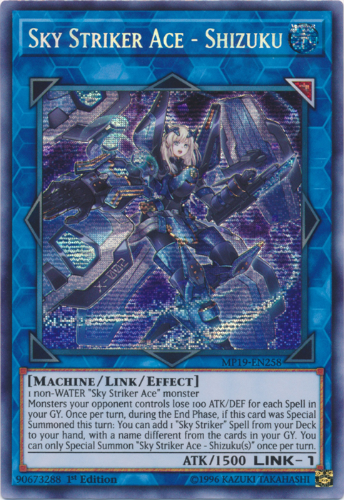 Sky Striker Ace - Shizuku [MP19-EN258] Prismatic Secret Rare | Tables and Towers