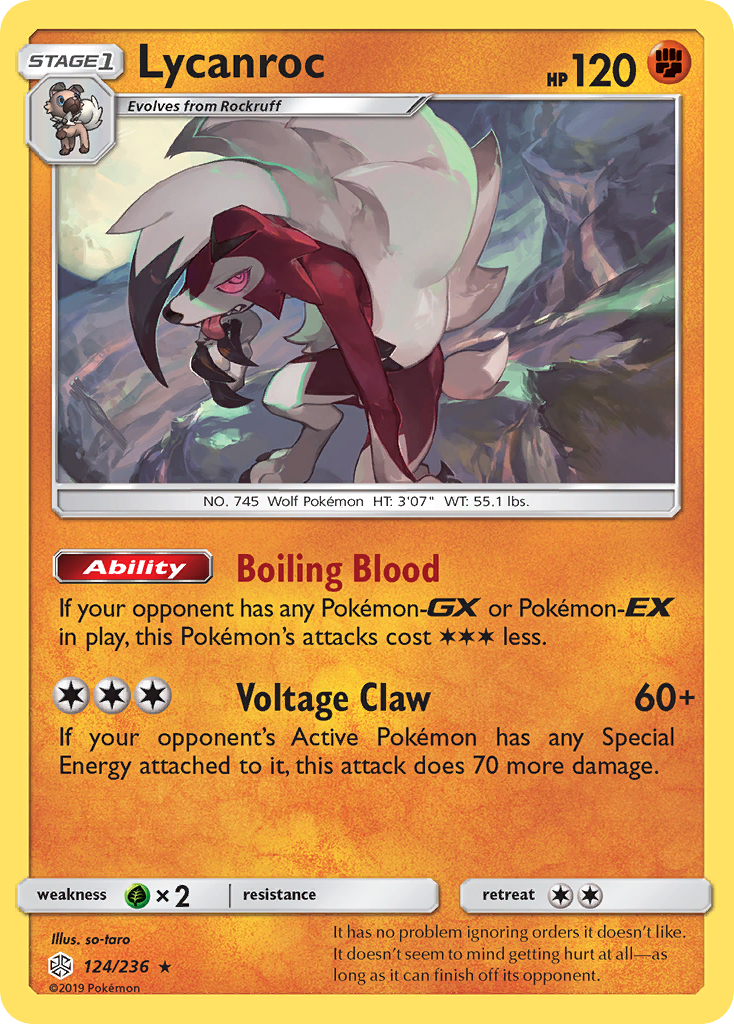 Lycanroc (124/236) [Sun & Moon: Cosmic Eclipse] | Tables and Towers