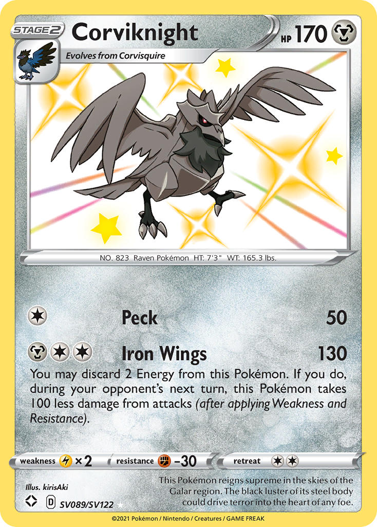 Corviknight (SV089/SV122) [Sword & Shield: Shining Fates] | Tables and Towers