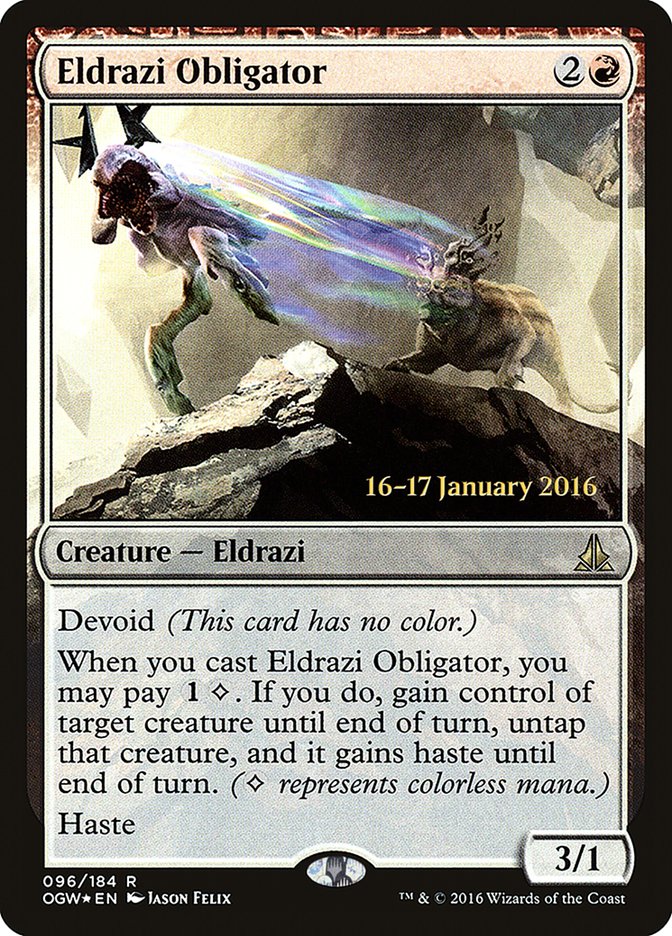 Eldrazi Obligator [Oath of the Gatewatch Prerelease Promos] | Tables and Towers