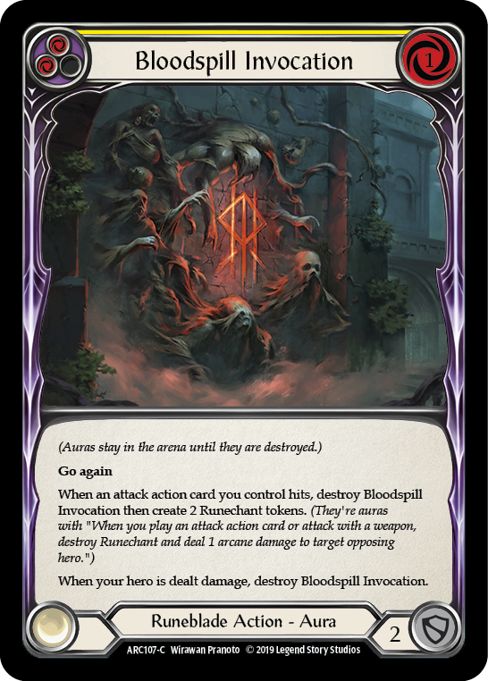 Bloodspill Invocation (Yellow) [ARC107-C] (Arcane Rising)  1st Edition Normal | Tables and Towers