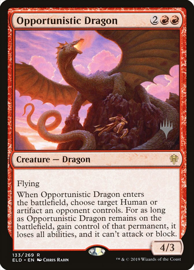 Opportunistic Dragon (Promo Pack) [Throne of Eldraine Promos] | Tables and Towers