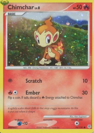 Chimchar (76/130) (Cosmos Holo) [Diamond & Pearl: Base Set] | Tables and Towers