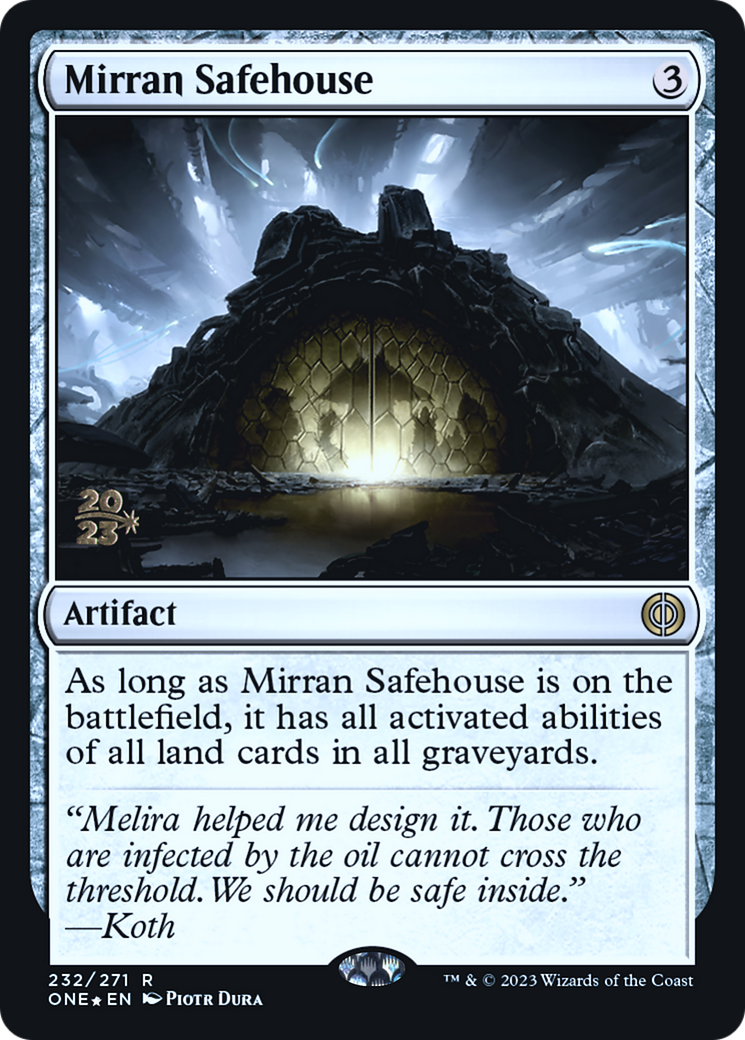 Mirran Safehouse [Phyrexia: All Will Be One Prerelease Promos] | Tables and Towers