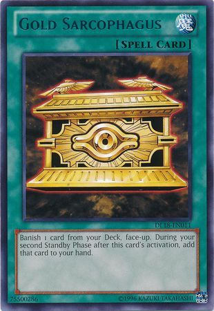 Gold Sarcophagus (Blue) [DL18-EN011] Rare | Tables and Towers