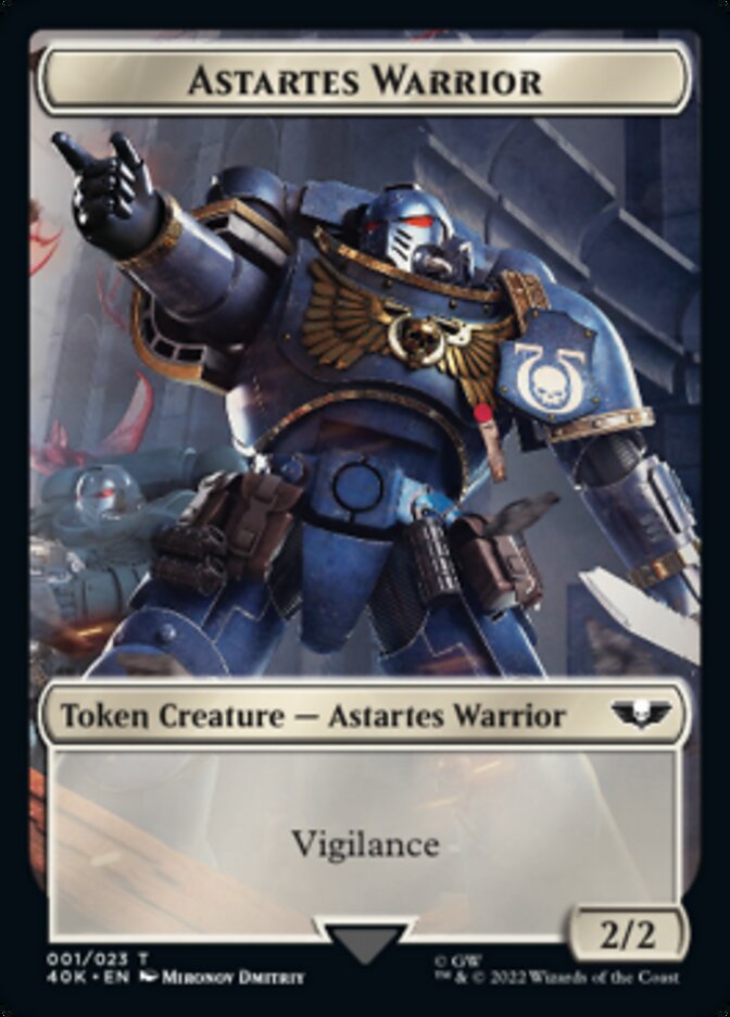 Astartes Warrior // Clue Double-Sided Token (Surge Foil) [Warhammer 40,000 Tokens] | Tables and Towers