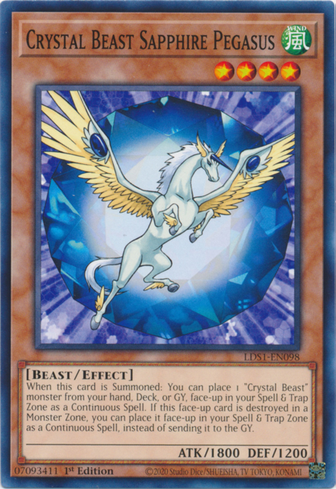 Crystal Beast Sapphire Pegasus [LDS1-EN098] Common | Tables and Towers