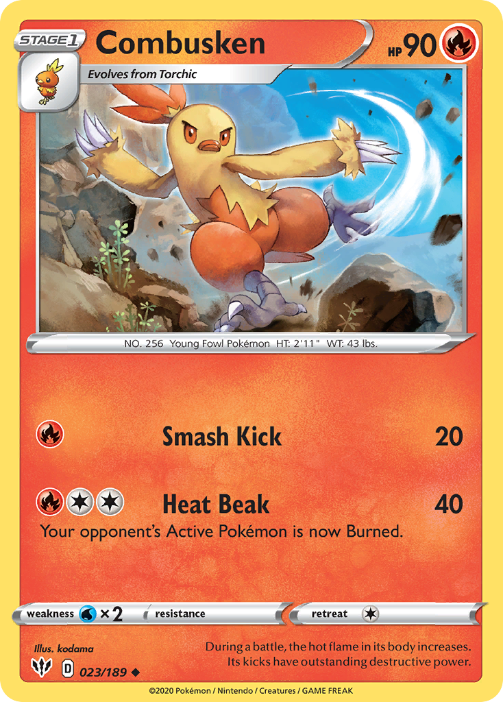 Combusken (023/189) [Sword & Shield: Darkness Ablaze] | Tables and Towers