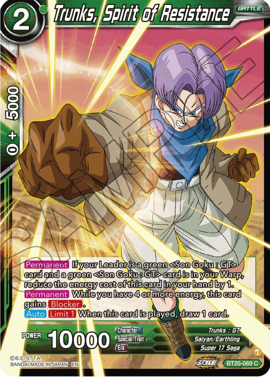 Trunks, Spirit of Resistance (BT20-069) [Power Absorbed] | Tables and Towers