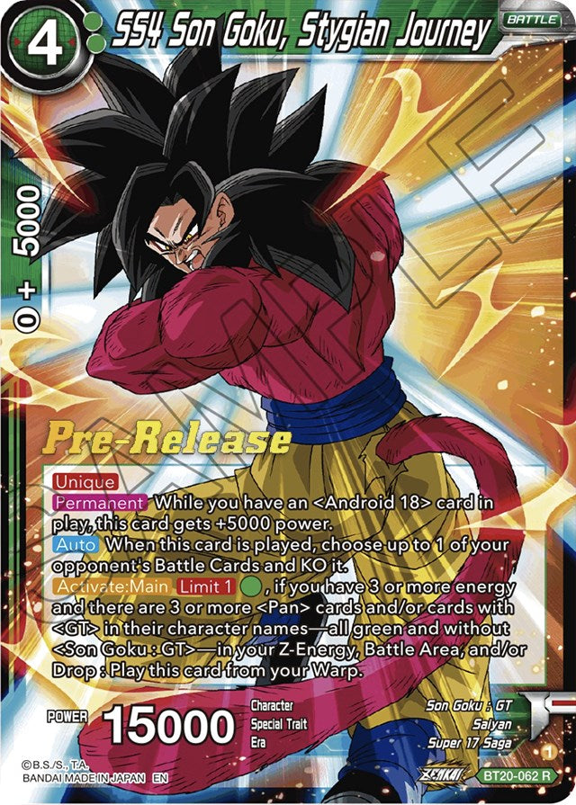 SS4 Son Goku, Stygian Journey (BT20-062) [Power Absorbed Prerelease Promos] | Tables and Towers