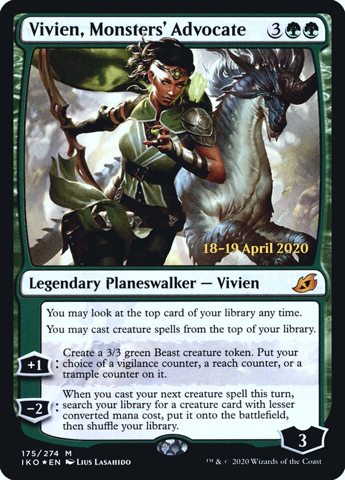 Vivien, Monsters' Advocate [Ikoria: Lair of Behemoths Prerelease Promos] | Tables and Towers