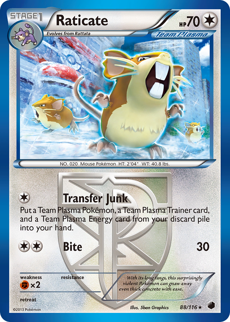 Raticate (88/116) [Black & White: Plasma Freeze] | Tables and Towers