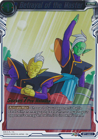 Betrayal of the Master (BT7-045_PR) [Assault of the Saiyans Prerelease Promos] | Tables and Towers