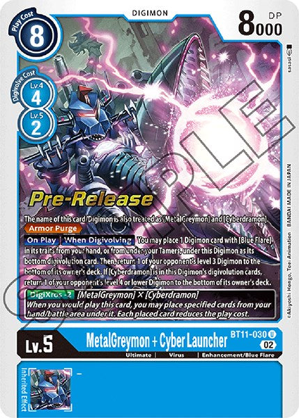 MetalGreymon + Cyber Launcher [BT11-030] [Dimensional Phase Pre-Release Promos] | Tables and Towers