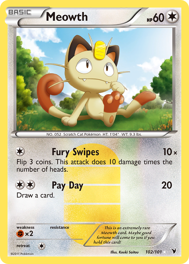 Meowth (102/101) [Black & White: Noble Victories] | Tables and Towers