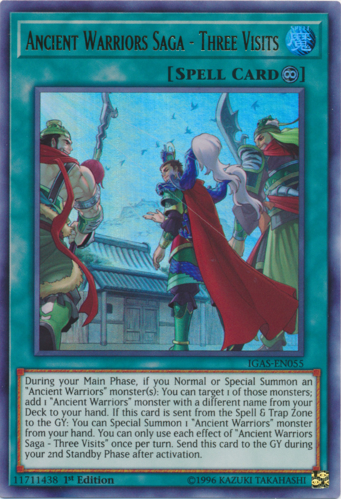 Ancient Warriors Saga - Three Visits [IGAS-EN055] Ultra Rare | Tables and Towers