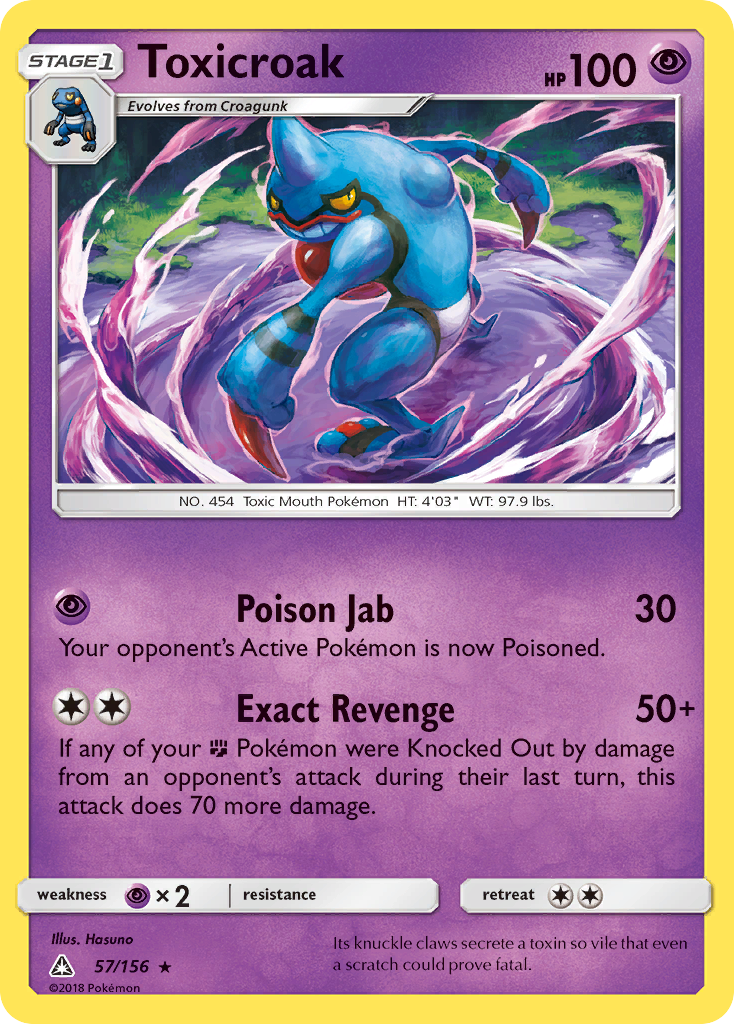 Toxicroak (57/156) [Sun & Moon: Ultra Prism] | Tables and Towers