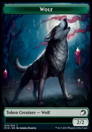 Wolf // Bat Double-Sided Token [Innistrad: Midnight Hunt Tokens] | Tables and Towers