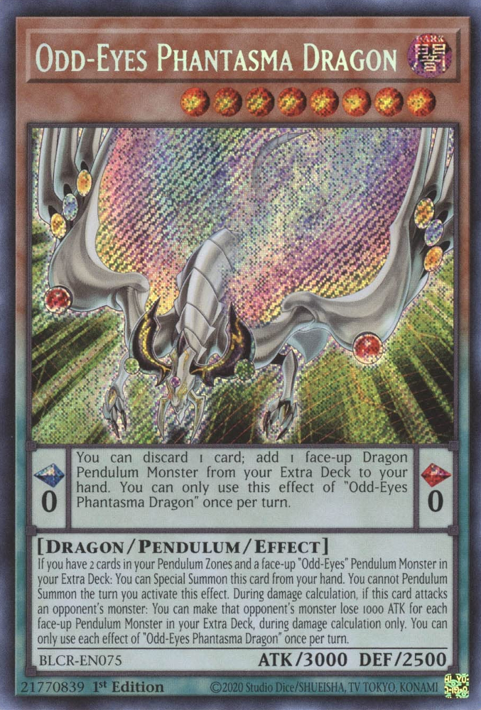 Odd-Eyes Phantasma Dragon [BLCR-EN075] Secret Rare | Tables and Towers