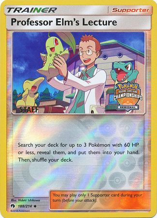 Professor Elm's Lecture (188/214) (Regional Championship Promo Staff) [Sun & Moon: Lost Thunder] | Tables and Towers