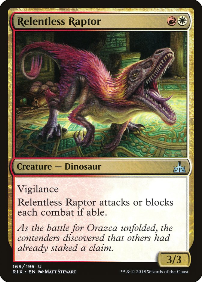 Relentless Raptor [Rivals of Ixalan] | Tables and Towers