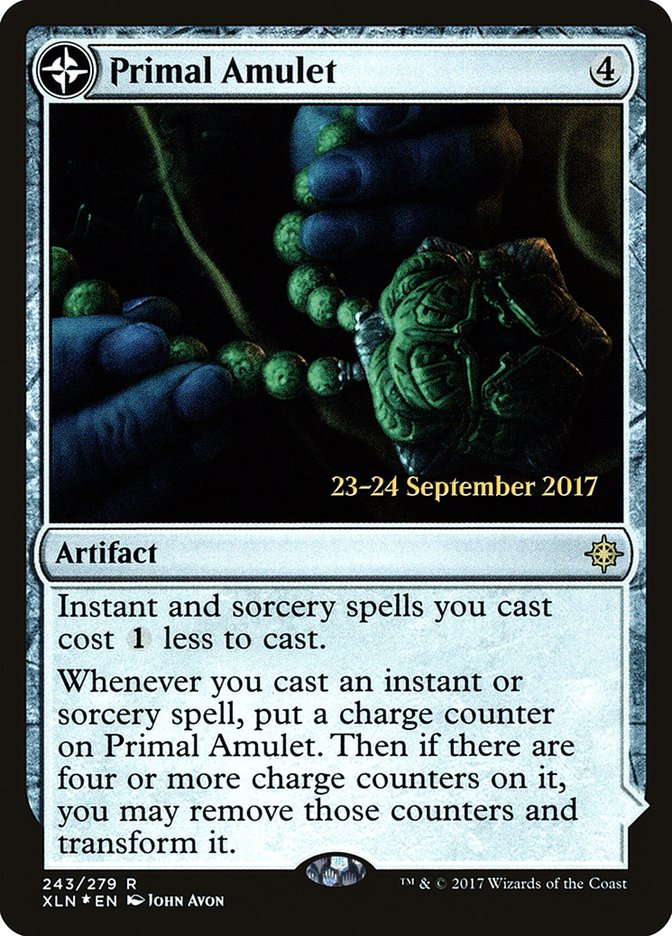 Primal Amulet // Primal Wellspring [Ixalan Prerelease Promos] | Tables and Towers