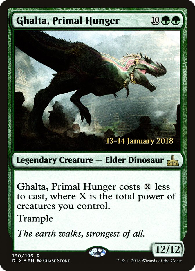 Ghalta, Primal Hunger [Rivals of Ixalan Prerelease Promos] | Tables and Towers