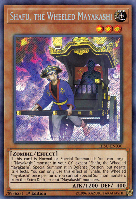 Shafu, the Wheeled Mayakashi [HISU-EN030] Secret Rare | Tables and Towers