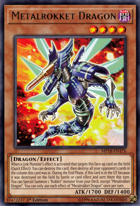 Metalrokket Dragon [MP18-EN176] Rare | Tables and Towers