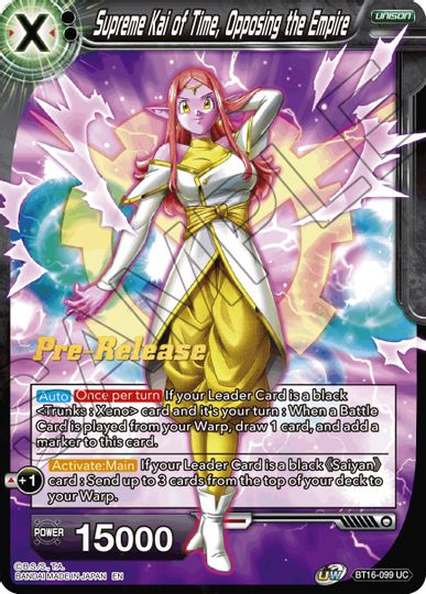 Supreme Kai of Time, Opposing the Empire (BT16-099) [Realm of the Gods Prerelease Promos] | Tables and Towers