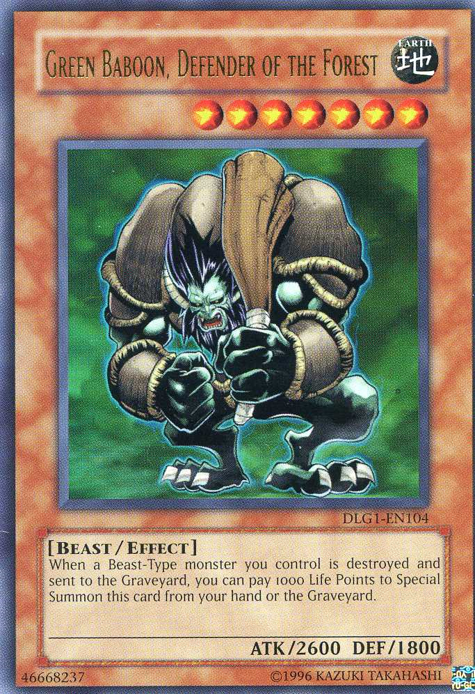 Green Baboon, Defender of the Forest [DLG1-EN104] Ultra Rare | Tables and Towers